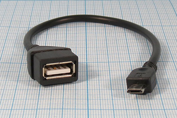 шнур шт micro B 5P-гн USB A\0,15м\Ni/пл\\USB OTG --- Шнуры разные