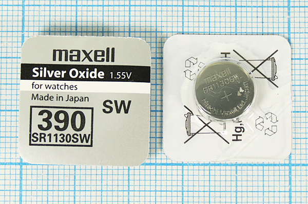 бат  1,5В\\11,6x3,1\SW\SR1130/390\MAXELL --- Щелочные и литиевые батареи