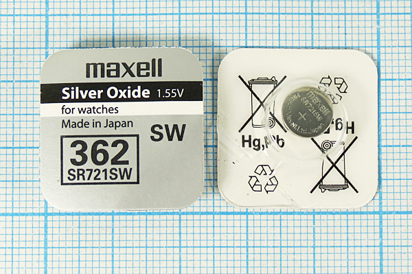 бат  1,5В\\ 7,9x2,1\SW\G11/SR721SW/SR58/362\MAXELL --- Щелочные и литиевые батареи