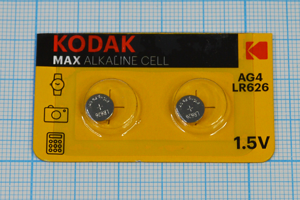 бат  1,5В\\ 6,8x2,6\Alk\AG4/LR626/177/377A\KODAK --- Щелочные и литиевые батареи