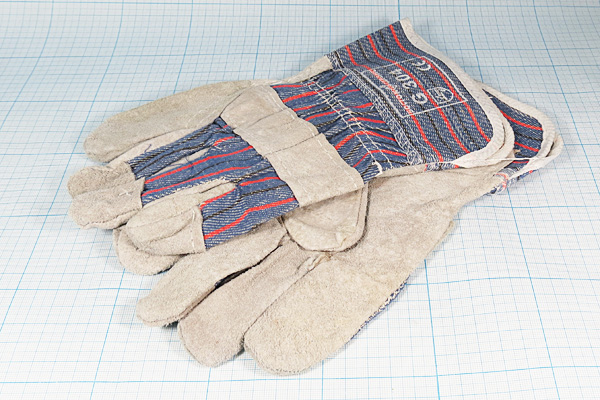 перчатки спилковые [кожа]\\\хб\сер\G304\ --- Средства защиты( перчатки, рукавицы,маски и очки)