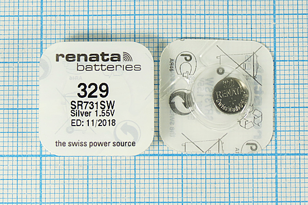 бат  1,55В\\ 7,9x3,1\SW\SR731SW/329\renata --- Щелочные и литиевые батареи