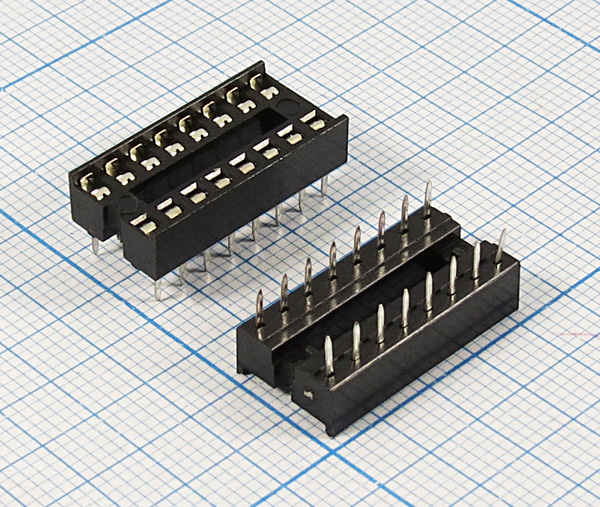 пан DIP \16HP 2,54\узк\\KLS1-216-16-D=7,62 --- Панельки для микросхем