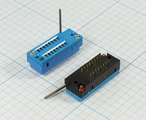 пан DIP \16HP 2,54\зажим\\РС2-16-1 --- Панельки для микросхем