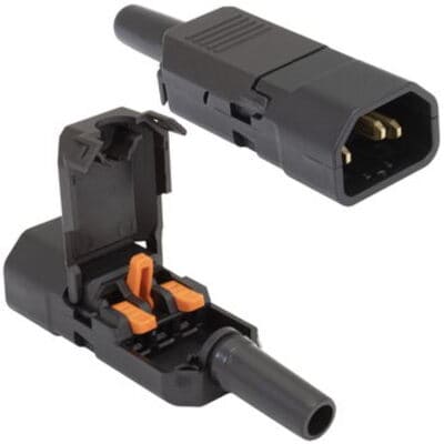 шт пит AC IEC C14\\10/250\каб\зажим\чер\QACZ-049\ --- Разъемы питания AC(сетевые вилки, розетки, тройники)