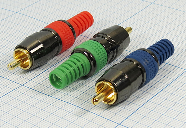 шт RCA\каб\син\4~6мм\мет/пл\Au\\[RGB] --- Разъемы серии RCA 