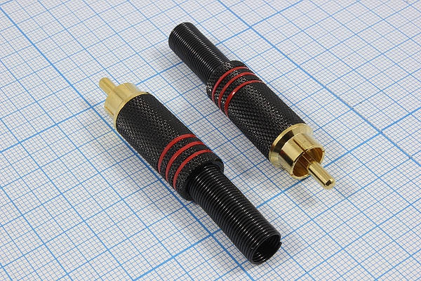 шт RCA\каб\чер\7мм\мет\Au\K29564\3кр.кольца,пружин --- Разъемы серии RCA 