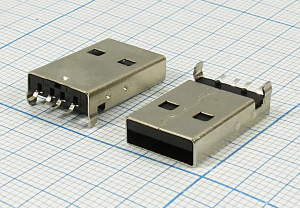 шт USB \A\4P2C\плат\угл\SMD\USBA-SMD --- Разъемы USB