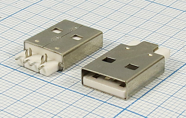 шт USB \A\4P2Cзажим\плат\угл\SMD\USBA-1SMD --- Разъемы USB