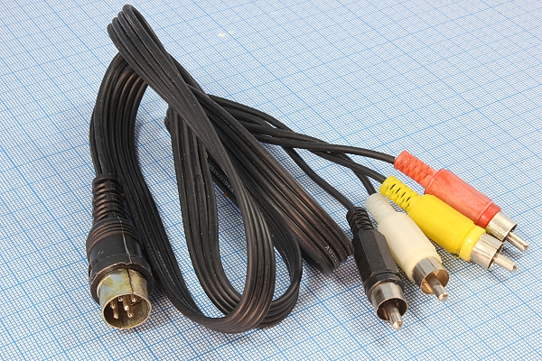 шнур шт DIN 6P-шт RCAx4\0,9м\\ --- Шнуры аудио-видео