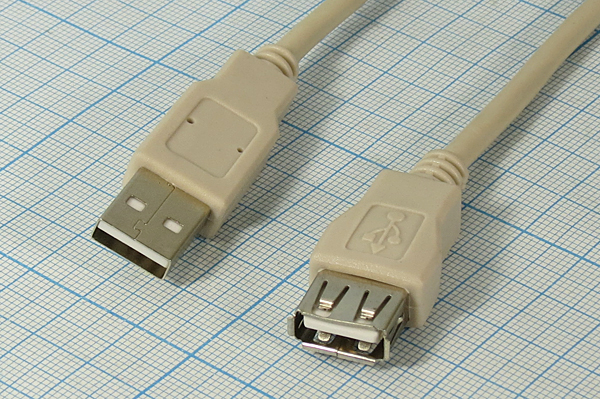 шнур шт USB A-гн USB A\1,8м\\CHINA --- Шнуры компьютерные