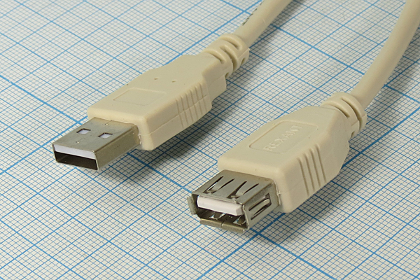 шнур шт USB A-гн USB A\5м\\сер/пл\сер\REX18-1117 --- Шнуры компьютерные