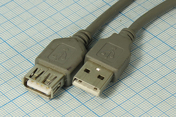 шнур шт USB A-гн USB A\3м\\сер/пл\сер\USB --- Шнуры компьютерные