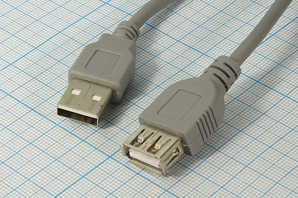 шнур шт USB A-гн USB A\5м\\сер/пл\сер\USB --- Шнуры компьютерные