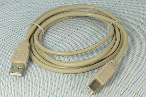шнур шт USB A-шт USB B\3,0м\сер/пл\сер\USB002-B --- Шнуры компьютерные