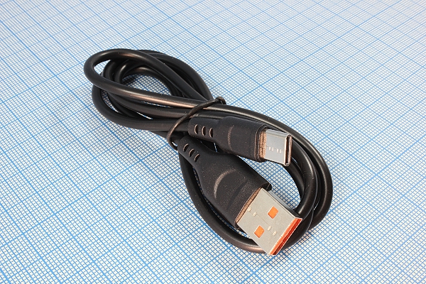 шнур шт USB A-шт USB C\1,0м\сер/пл\чер\PR5-933BK --- Шнуры компьютерные