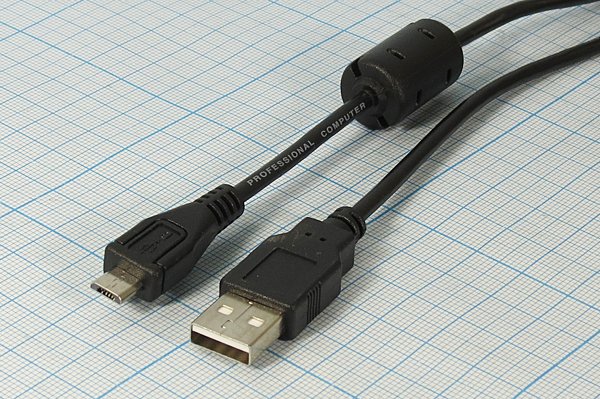 шнур шт USB A-шт micro B 5P\1,5м\Ni/пл\чер\DAYTON --- Шнуры компьютерные