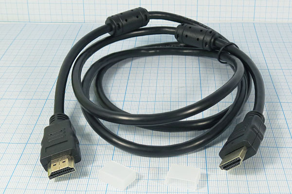 шнур шт HDMI-шт HDMI\1,5м\Ni/пл\чер\фильтр\PR5-813 --- Шнуры аудио-видео