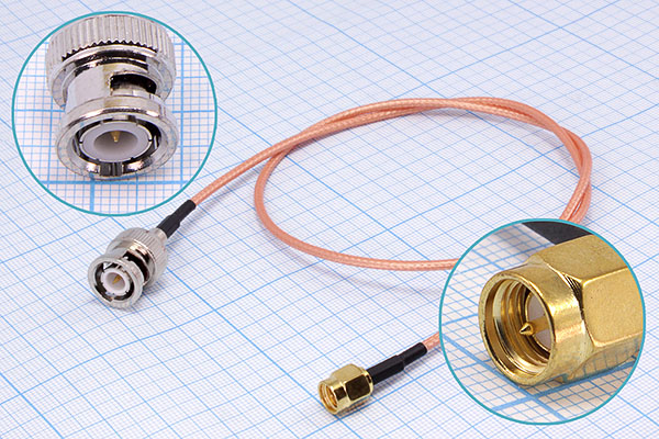 шнур шт BNC-шт SMA\0,5м\Au/мет\\ --- Шнуры компьютерные