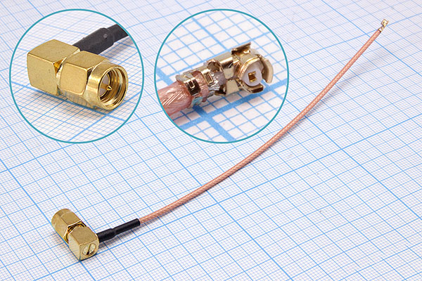 шнур шт SMA угл-гн UFL угл\0,15м\Au/мет\\RG-178 --- Шнуры разные