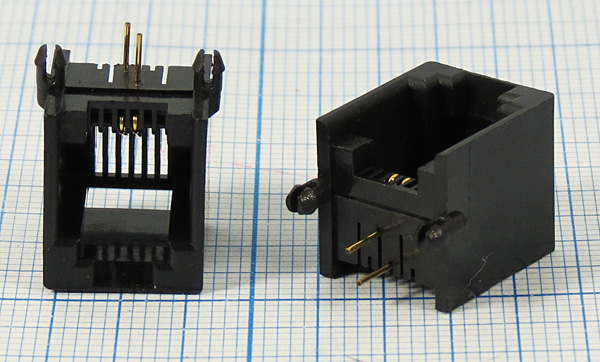 гн телеф 6P2C\ 2P\\плат/угл\T7-6P2C[RJ-11] --- Разъемы RJ-11, RJ-12,  RJ-45, установочные