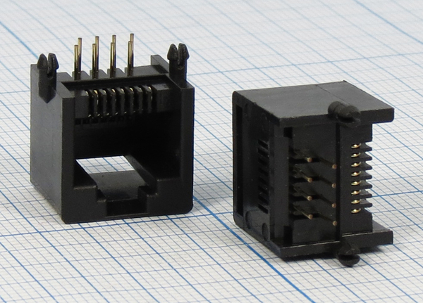 гн телеф 8P8C\ 8P\\плат/угл\T7-8P8C[RJ-45] --- Разъемы RJ-11, RJ-12,  RJ-45, установочные