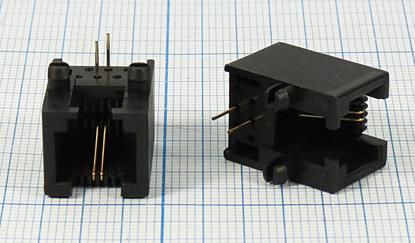 гн телеф 6P2C\ 2P\\плат/угл\T4-6P2C[RJ-11] --- Разъемы RJ-11, RJ-12,  RJ-45, установочные