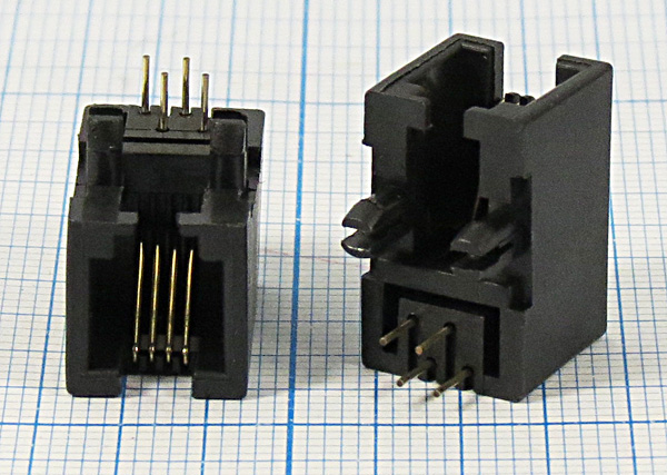 гн телеф 4P4C\ 4P\\плат/угл\T4-4P4C --- Разъемы RJ-11, RJ-12,  RJ-45, установочные