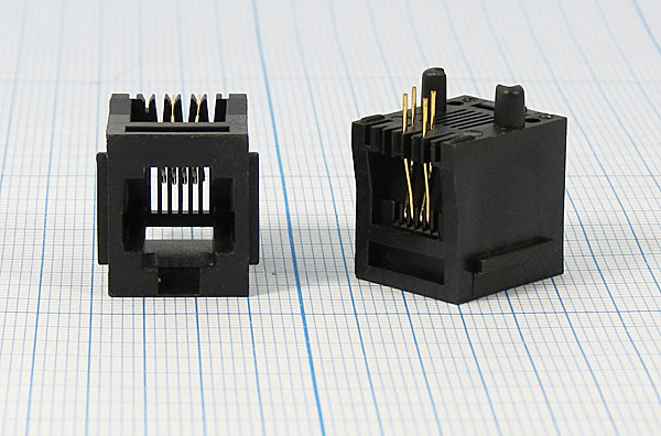 гн телеф 6P4C\ 4P\\плат\T3-6P4C[RJ-11] --- Разъемы RJ-11, RJ-12,  RJ-45, установочные