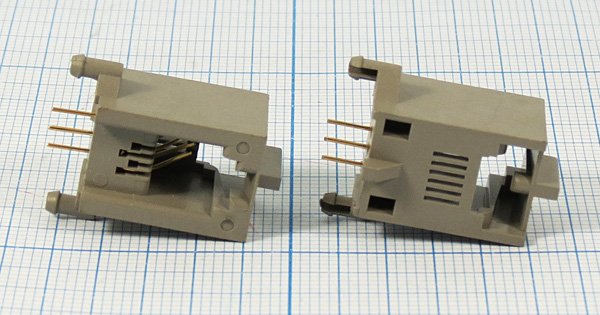 гн телеф 6P4C\ 4P\\плат/угл\T9-6P4C[RJ-11] --- Разъемы RJ-11, RJ-12,  RJ-45, установочные