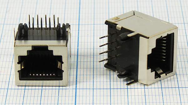 гн телеф10P8C\ 8P\\плат/угл экран\TJS10P8C-B --- Разъемы RJ-11, RJ-12,  RJ-45, установочные