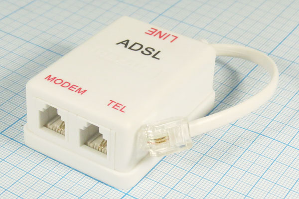 адапт ADSL\шт телеф 6P2C - гн телеф 6P2Cx2\ --- Разъемы RJ-11, RJ-12,  RJ-45, установочные