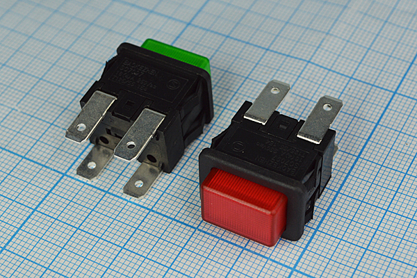 ПКн\250\10\SPST\19x13\чер\ILзел\\4T\SN30-4AL-B-U\ --- Переключатели кнопочные