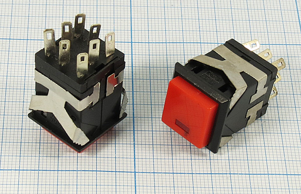 ПКн\250\ 3\(DPDT)\17x17\чер\кр&ILкрСД\\8C\KD2-22\ --- Переключатели кнопочные