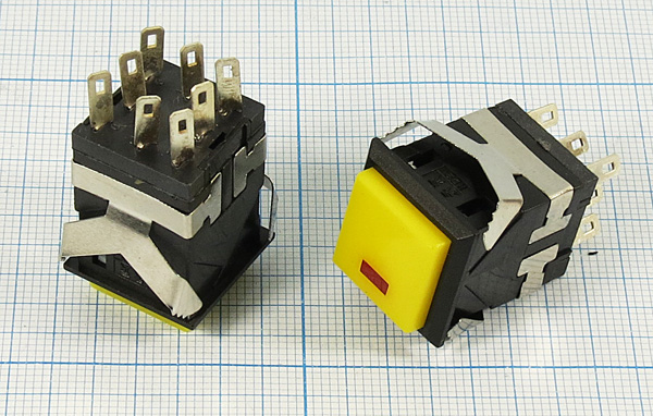 ПКн\250\ 3\DPDT\17x17\чер\жел&ILкрСД\\8C\KD2-213\ --- Переключатели кнопочные