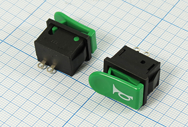 ПКл\12\ 1\(SPST)\19x13\чер\зел\\2C\RS111\[сигнал] --- Переключатели клавишные