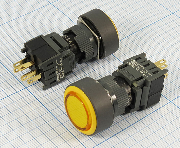 ПКн\250\ 5\NC&NO\d16\сер\ILжел\\6C\M16-371Y\ --- Переключатели кнопочные