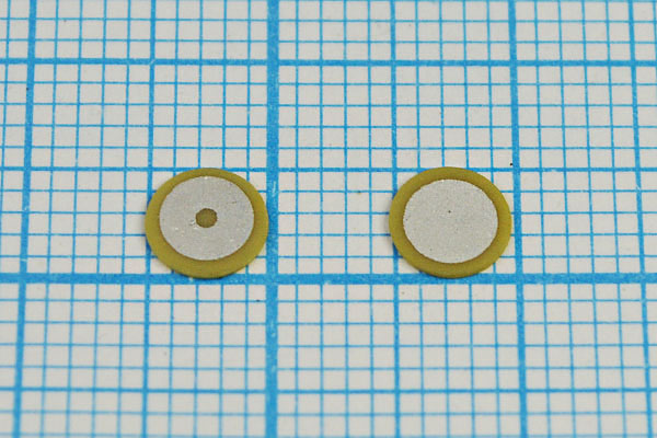 пэу  5 x 0,3\диск\410кГц\\PZT\\PZT_d5x_0,3T\VOISE --- Ультразвуковые пьезоэлементы