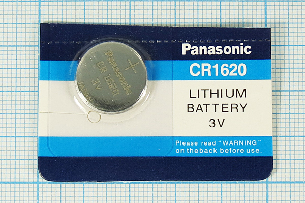 бат  3В\  60мАч\16x2,0\Li\CR1620\PANASONIC --- Щелочные и литиевые батареи