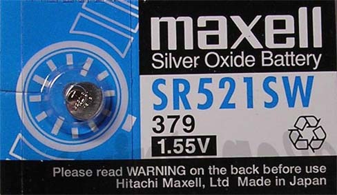 бат  1,5В\\ 5,8x2,15\SW\G0/SR521SW/SR63/379\MAXELL --- Щелочные и литиевые батареи