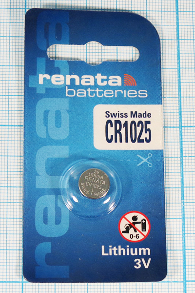 бат  3В\  30мАч\10x2,5\Li\CR1025\RENATA --- Щелочные и литиевые батареи