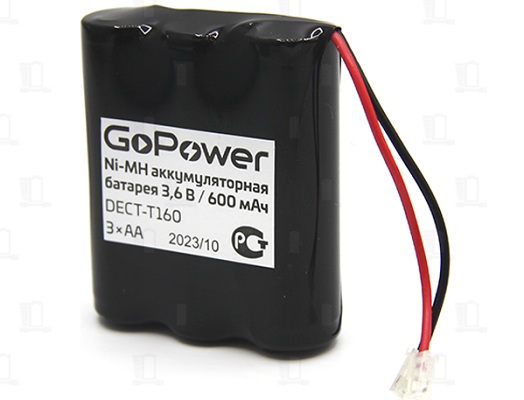 аккум бат  3,6В\ 600мАч\AAH3\NiMH\T160\GoPower --- Аккумуляторные батареи