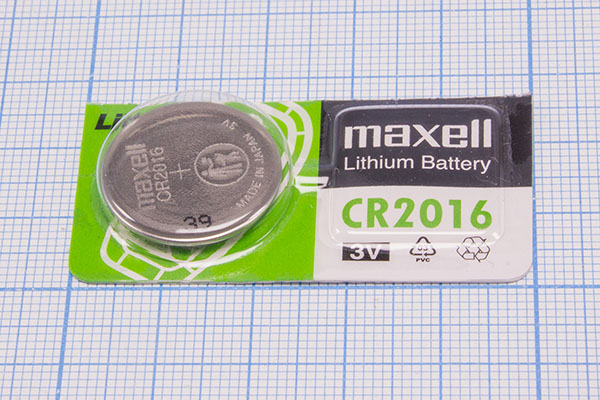 бат  3В\ 145мАч\20,0x1,6\Li\CR2016\MAXELL --- Щелочные и литиевые батареи