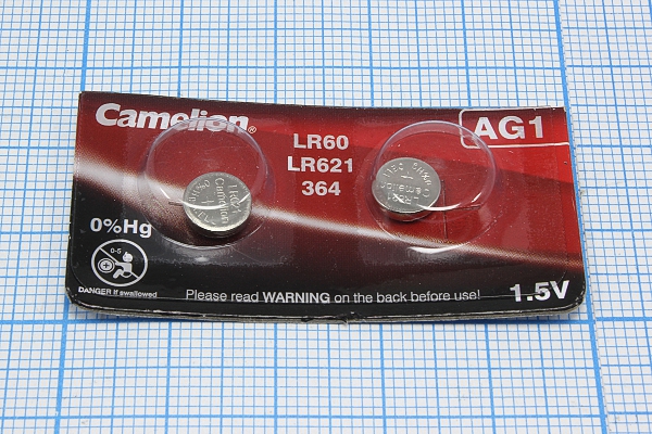 бат  1,5В\\ 6,8x2,15\Alk\AG1/LR621/164/364A\Cameli --- Щелочные и литиевые батареи