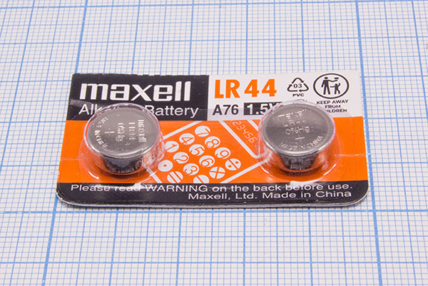 бат  1,5В\\11,6x5,6\Alk\AG13/LR44/A76/357A\MAXELL --- Щелочные и литиевые батареи
