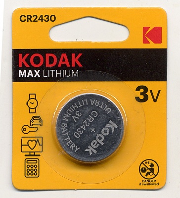 бат  3В\ 280мАч\24,0x3,0\Li\CR2430\KODAK --- Щелочные и литиевые батареи