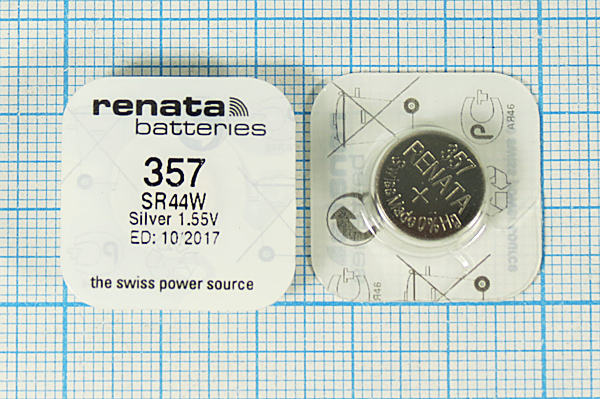 бат  1,5В\\11,6x5,6\SW\G13/SR44W/303/357\renata --- Щелочные и литиевые батареи