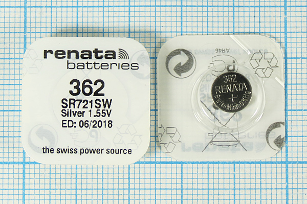 бат  1,5В\\ 7,9x2,1\SW\G11/SR58/SR721SW/362\renata --- Щелочные и литиевые батареи