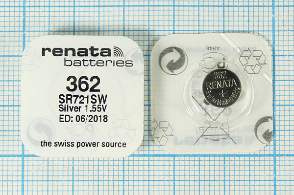бат  1,55В\\ 7,9x2,1\SW\G11/SR58/SR721SW/362\renat --- Щелочные и литиевые батареи