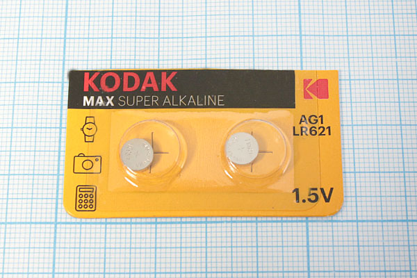 бат  1,5В\\ 6,8x2,15\Alk\AG1/LR621/164/364A\KODAK --- Щелочные и литиевые батареи